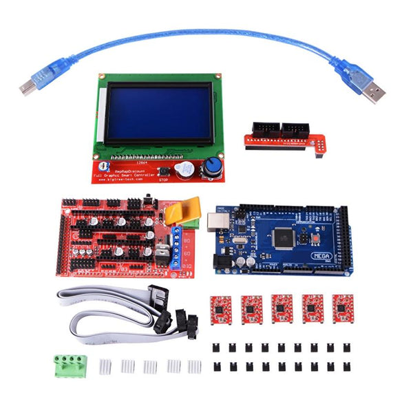 LCD 12864 RAMPS 1.4 Mega 2560 5x A4988 Stepper Driver 3D Printer Kit for Arduino
