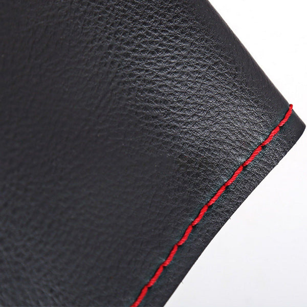 Black Leather Steering Wheel Cover Truck Car Auto 38cm DIY w/ Needles & Thread