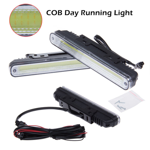 2pcs 12V COB LED DRL Daytime LED Fog Running Driving Light Lamp Bulb Waterproof