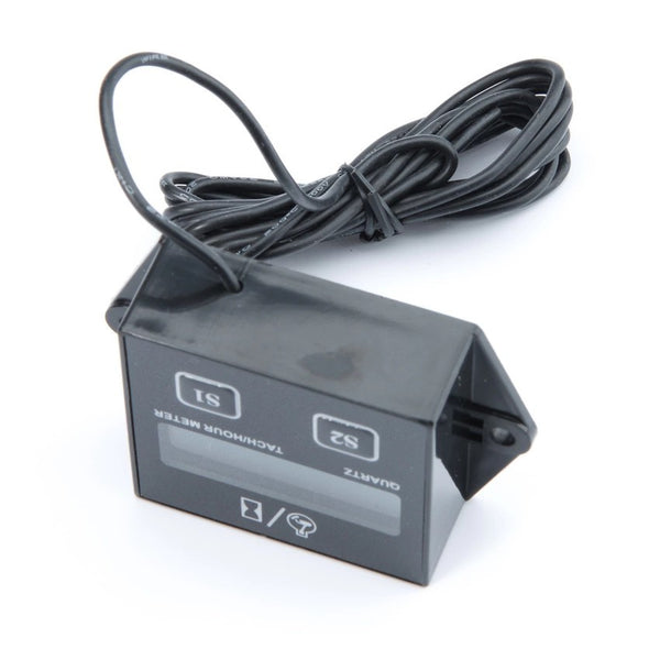 Motorcycle Hour Meter Tachometer 12V CAR LCD Display Engine Digital Spark Plugs Inductive Recorder Tach Gauge