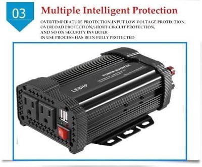1000 2000 Watt Powk Power Charging Inverter DC 12V to AC 110V for Car Truck RV