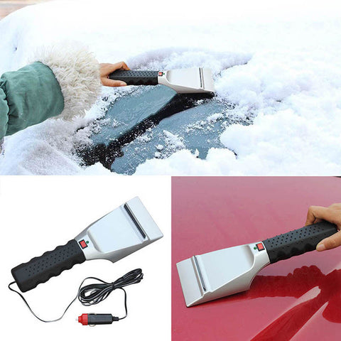 Heated Ice Scraper Remove Ice Snow Windshield Motor Car 12V Lighter Power Scrape
