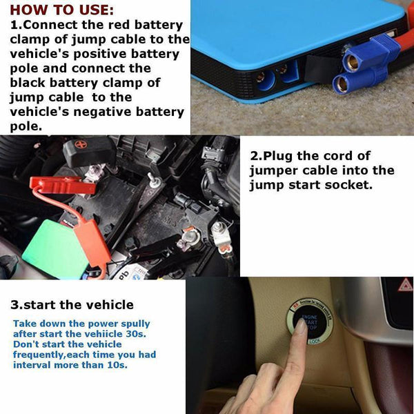 Portable Car Jump Starter Mini 20000 mAh Start Engine Battery Charger Power Bank