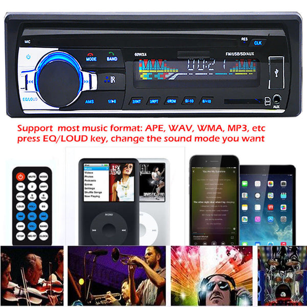 Bluetooth Car Stereo Audio DIN In Dash FM Aux Input Receiver SD USB MP3 Radio