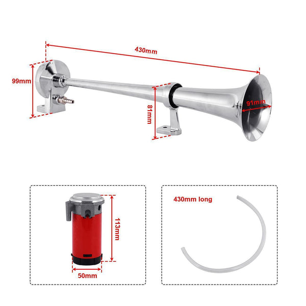 150DB 12V Single Trumpet Air Horn Powerful Loud Compressor For Truck Train Boat