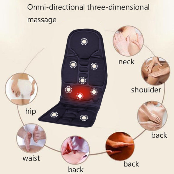 Neck Pain Lumbar Heat Pad Massager Vibration Car Massage Heated Seat Cushion