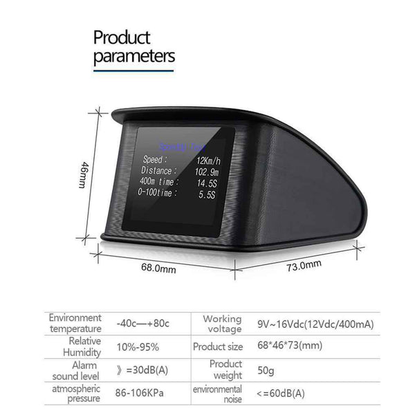 Car OBD2 OBD HUD Head Up Display RPM Water Temperature Over Speed Fuel Voltage