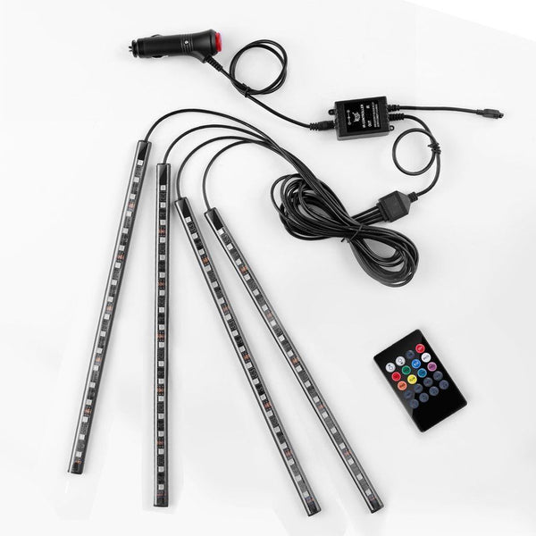 18 LED Car Color Change Interior Neon Strip Lights Kit Sounds Active Activated