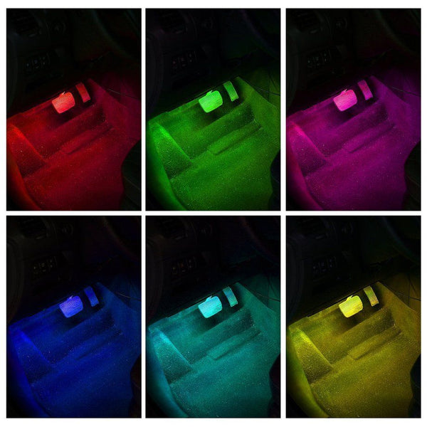 18 LED Car Color Change Interior Neon Strip Lights Kit Sounds Active Activated