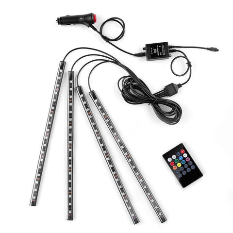 18 LED Car Color Change Interior Neon Strip Lights Kit Sounds Active Activated