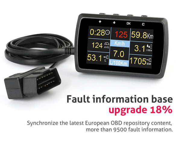 OBD2 Code Reader HUD Head Up Display Monitor Fuel Speedometer Water Temp Tool