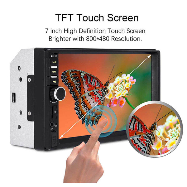 7 inch 2DIN Car MP3 MP5 USB Player FM Bluetooth Touch Screen Camera Stereo Radio