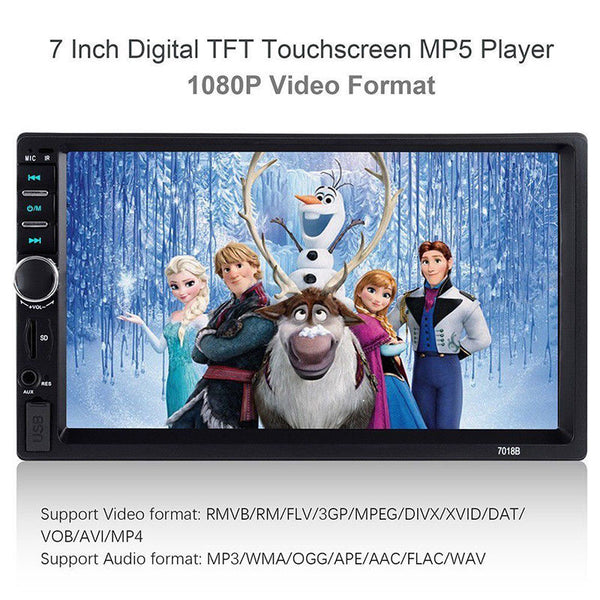 7 inch 2DIN Car MP3 MP5 USB Player FM Bluetooth Touch Screen Camera Stereo Radio