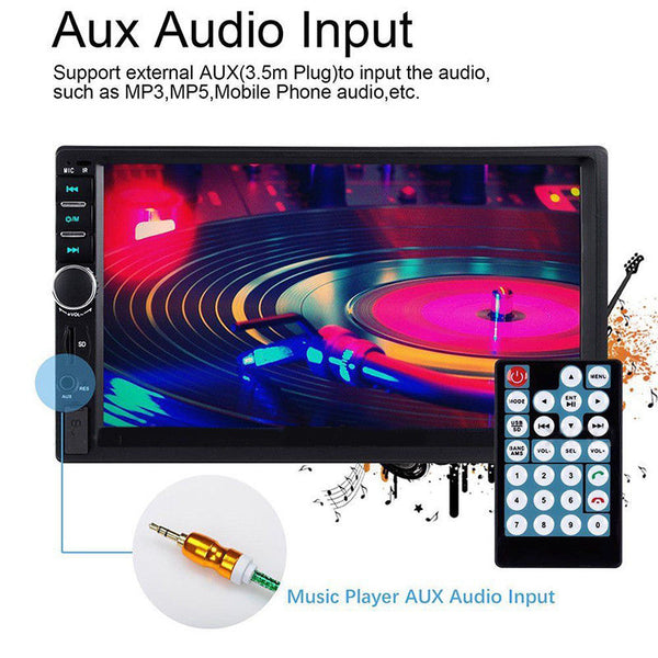 7 inch 2DIN Car MP3 MP5 USB Player FM Bluetooth Touch Screen Camera Stereo Radio