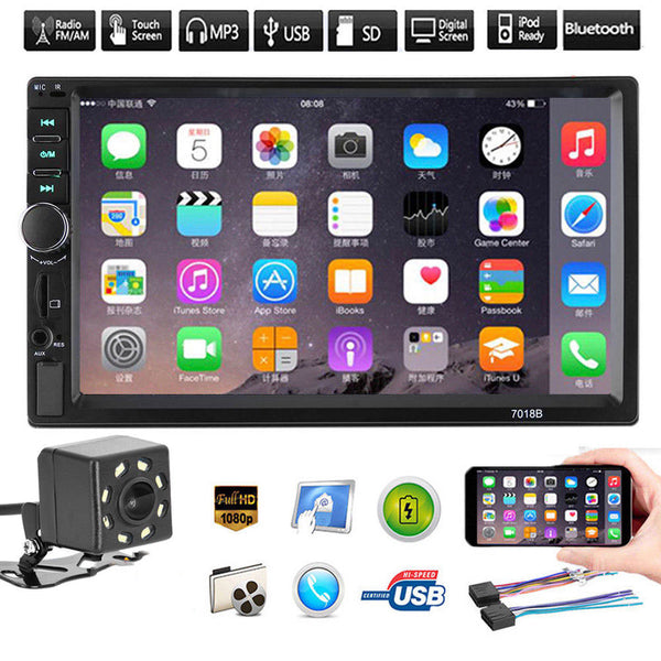 7 inch 2DIN Car MP3 MP5 USB Player FM Bluetooth Touch Screen Camera Stereo Radio