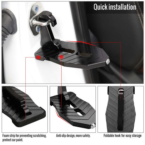 Foldable Car Door Latch Hook Step Ladder Foot Pedal SUV Cleaning Truck Roof Top