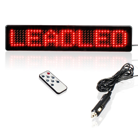 Motor Car LED Sign IR Remote Programmable Message Moving Scrolling Display Board