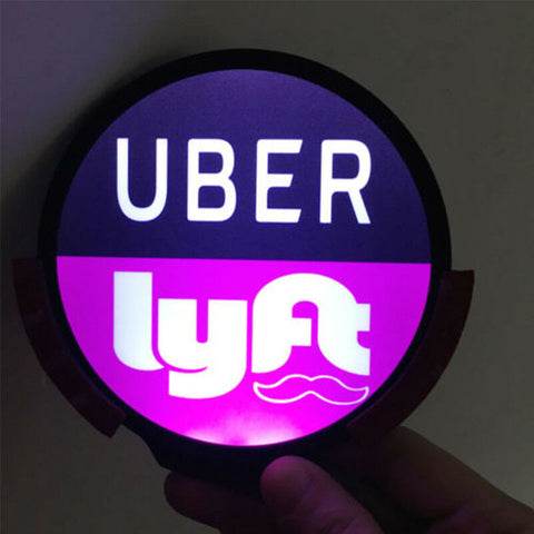 Bright Glowing LED Light Sign Drive Driving Car Logo Wireless for UBER LYFT Sign