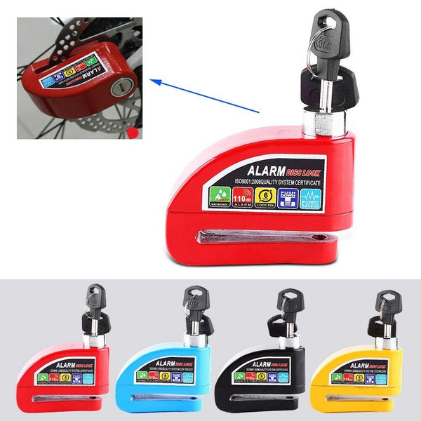 Motorcycle Bike Anti theft Wheel Disc Brake Safety Safe Lock Security Alarm Key