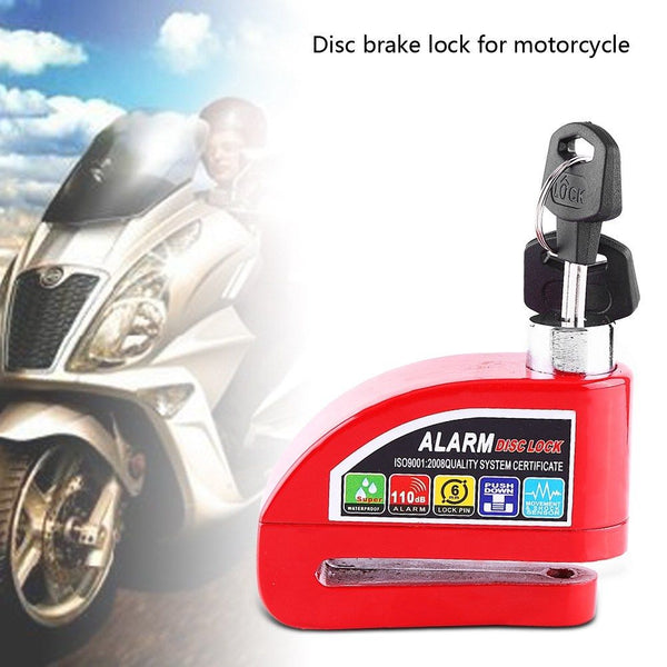 Motorcycle Bike Anti theft Wheel Disc Brake Safety Safe Lock Security Alarm Key