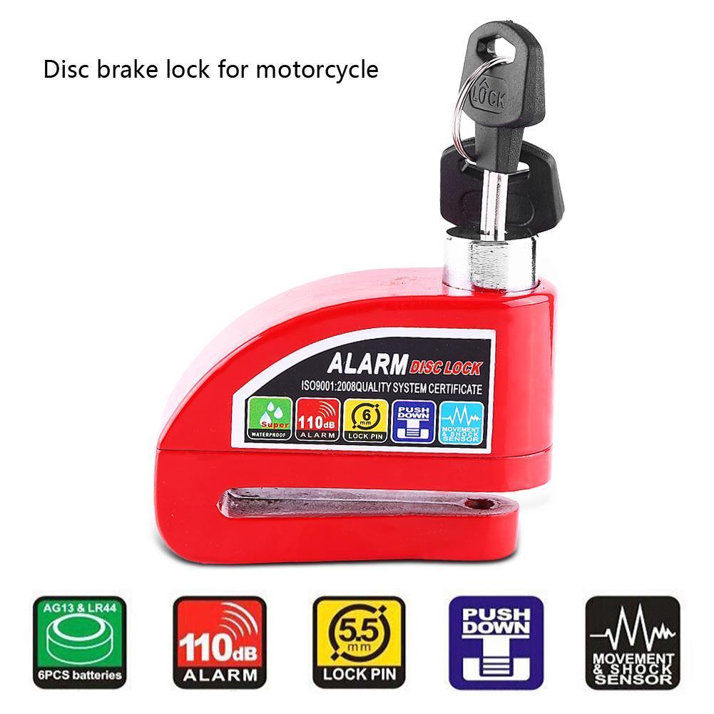 Motorcycle Bike Anti theft Wheel Disc Brake Safety Safe Lock Security Alarm Key