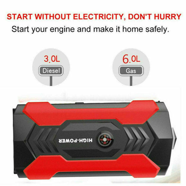 Start Motor Car Jump Starter Portable Charger Power Bank Camp LED Flash Light