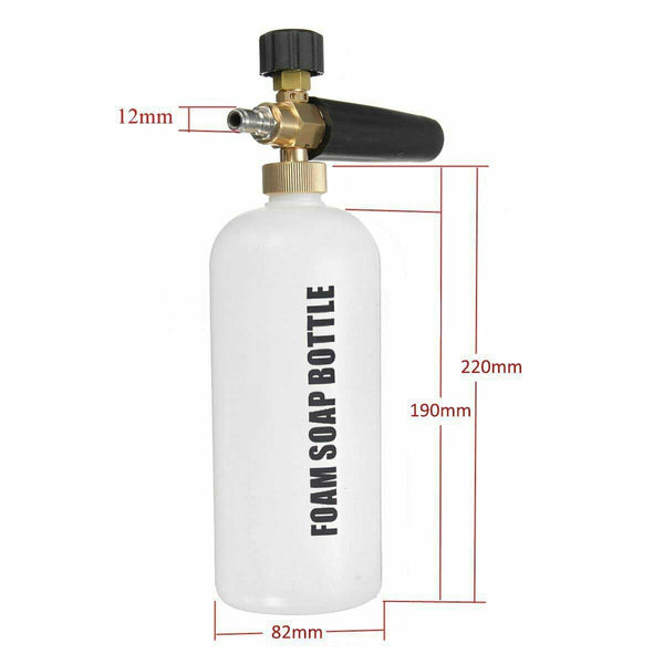 1/4" Pressure Snow Foam Washer Car Wash Soap Lance Cannon Sprayer Jet Bottle