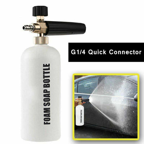 1/4" Pressure Snow Foam Washer Car Wash Soap Lance Cannon Sprayer Jet Bottle
