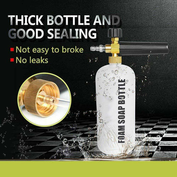 1/4" Pressure Snow Foam Washer Car Wash Soap Lance Cannon Sprayer Jet Bottle