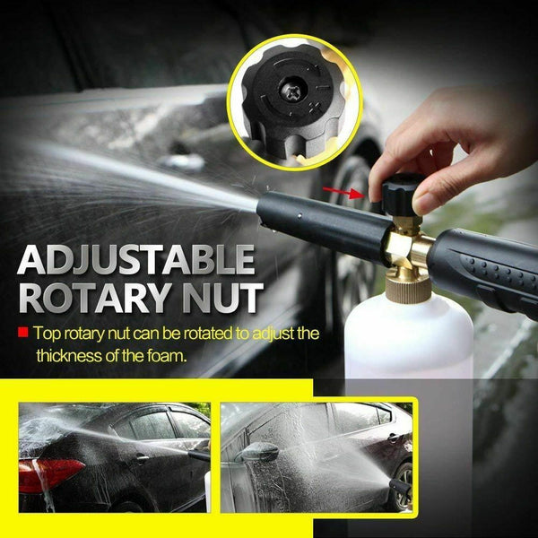 1/4" Pressure Snow Foam Washer Car Wash Soap Lance Cannon Sprayer Jet Bottle