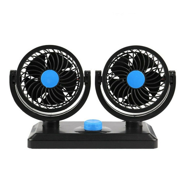 Dual Head Motor Car Truck Vehicle Fan 360 Degree Rotatable Auto Cooling Cooler