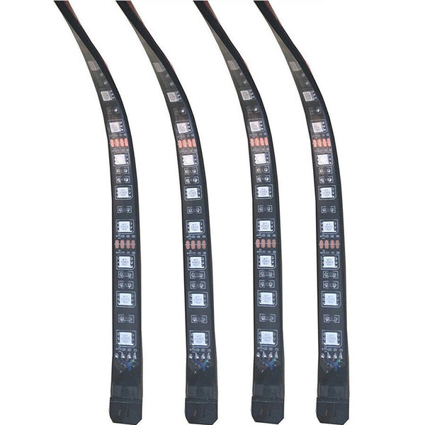 Color RGB LED Strip Under Car Tube bottom System Neon Voice Trigger Lights Kits