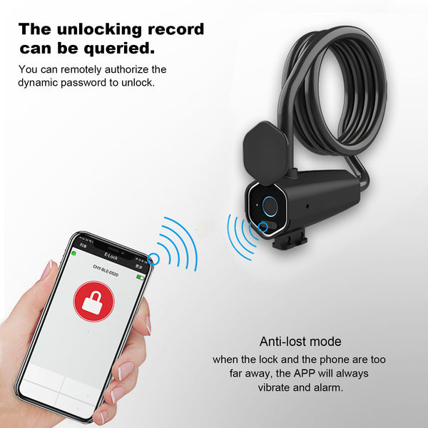 Bicycle Bluetooth Fingerprint Waterproof Phone APPs Smart Alarm Anti Theft Lock
