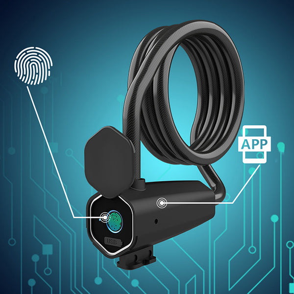 Bicycle Bluetooth Fingerprint Waterproof Phone APPs Smart Alarm Anti Theft Lock