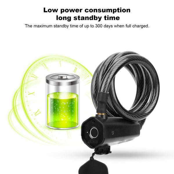 Bicycle Bluetooth Fingerprint Waterproof Phone APPs Smart Alarm Anti Theft Lock