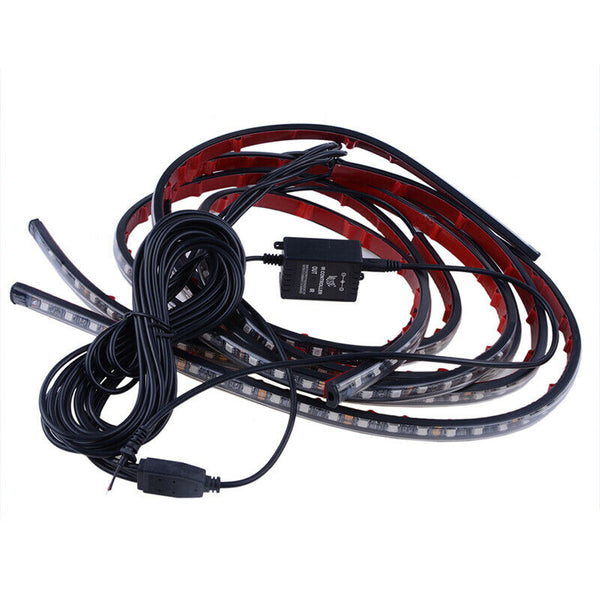 Car RGB LED Strip Underglow Under Glow Neon Light Kit App Apps Control Decor