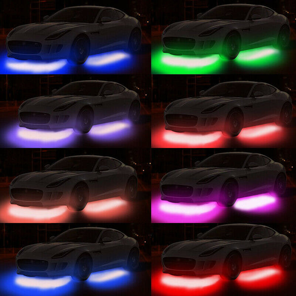Car RGB LED Strip Underglow Under Glow Neon Light Kit App Apps Control Decor