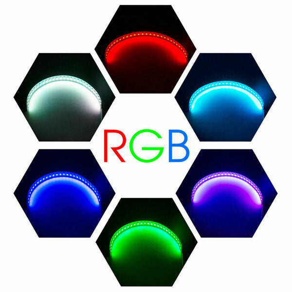 RGB LED Car Headlamp Headlight Projector Light Ring Smartphone App Apps Decor