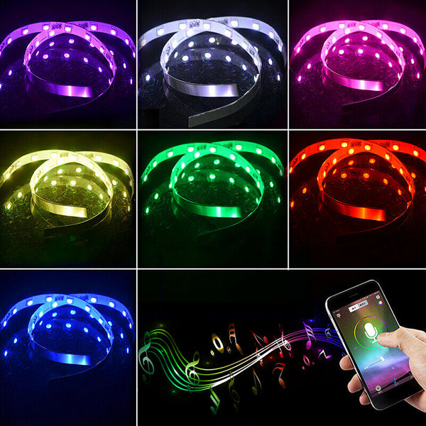 RGB LED Car Headlamp Headlight Projector Light Ring Smartphone App Apps Decor