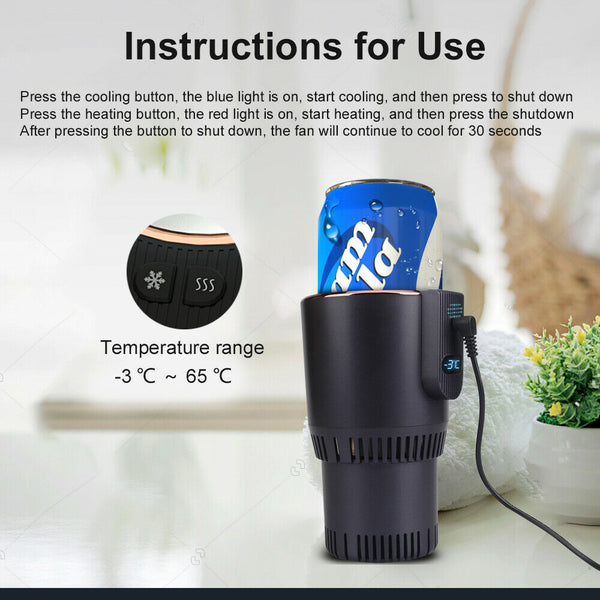 12V Cooling Heating Smart Car Cup Holder Coffee Warmer Cooler Hot Cold Mug Home