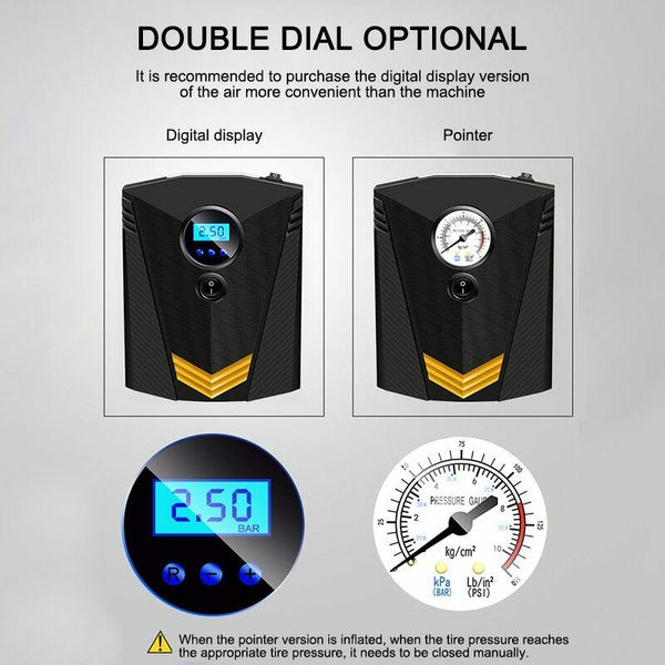 Car Emergency Air Compressor Auto Mini Pump Digital Tire Tyre Inflator 150 PSI