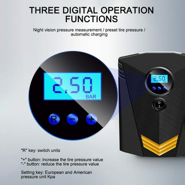 Car Emergency Air Compressor Auto Mini Pump Digital Tire Tyre Inflator 150 PSI