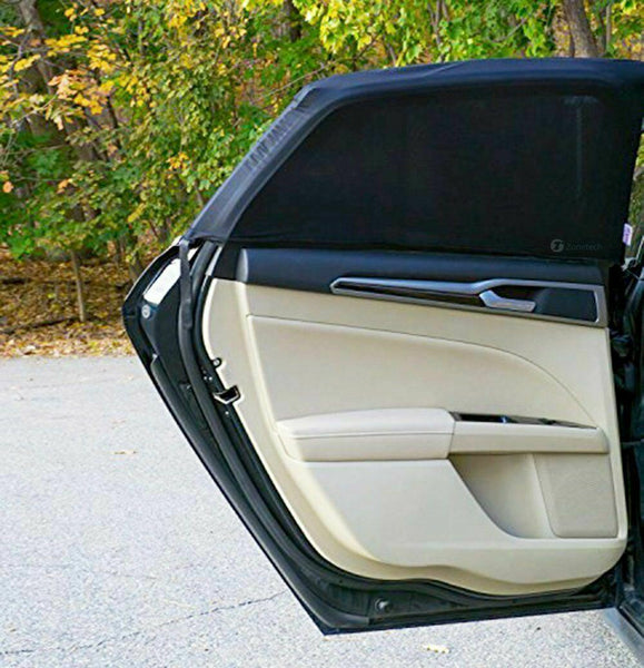 2 pairs Car Side Window UV Protection Sun Visor Shade Mesh Cover Shield Sunshade