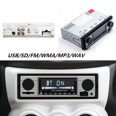 Car Stereo FM Retro radio 12V Player Bluetooth MP3 USB AUX WAV Audio In Dash FM