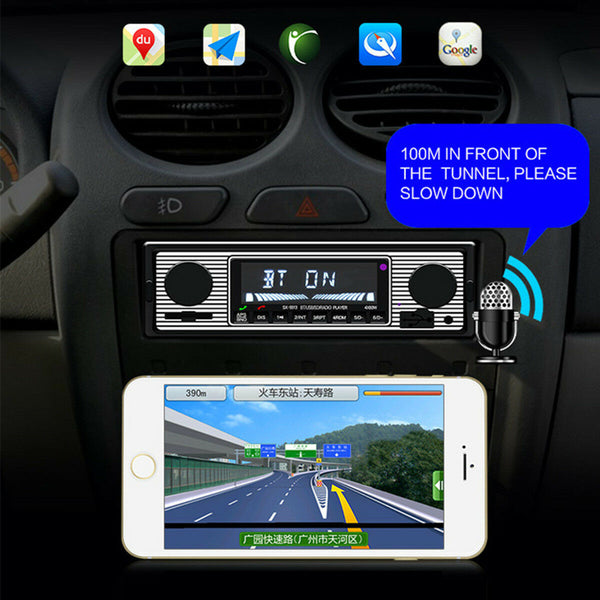 Car Stereo FM Retro radio 12V Player Bluetooth MP3 USB AUX WAV Audio In Dash FM