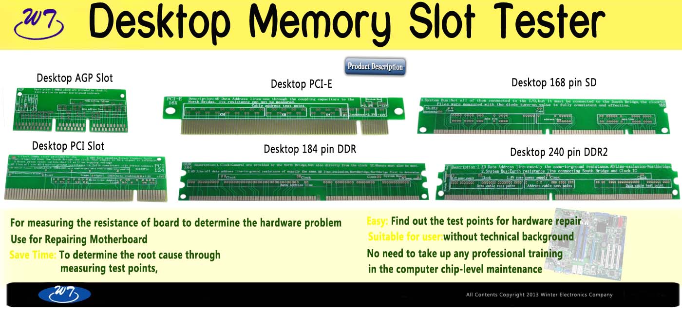 Diagnostic Desktop MotherBoard Mainboard Memory Slot Hardware Problem Tester Checker
