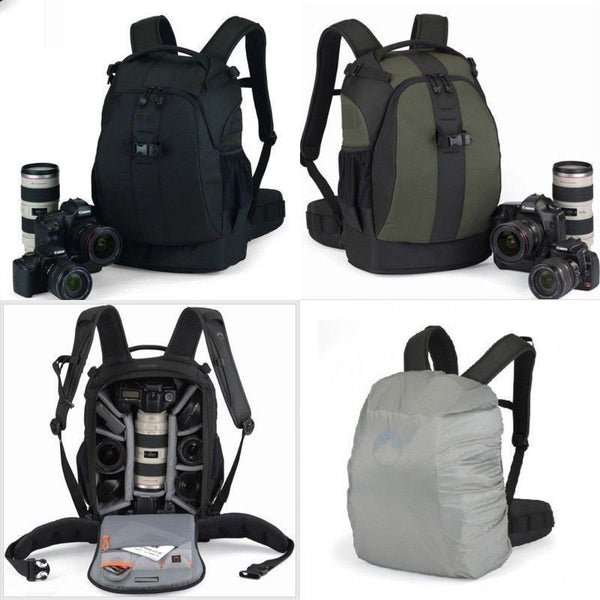 400 AW DSLR Fashion Black Camera Photo Bag Back Pack Backpack with Weather cover