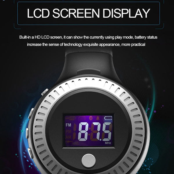 HiFi Stereo Bluetooth Earphone FM Radio Foldable Headphones Wireless MP3 Player