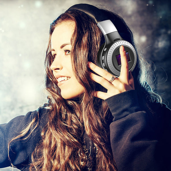 HiFi Stereo Bluetooth Earphone FM Radio Foldable Headphones Wireless MP3 Player