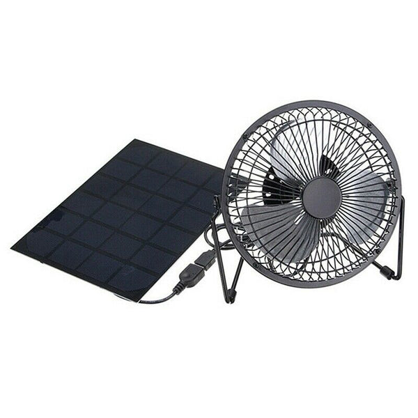 5.7'' USB 3W Solar Powered Panel Greenhouse Cooling Ventilation Ventilating Fan